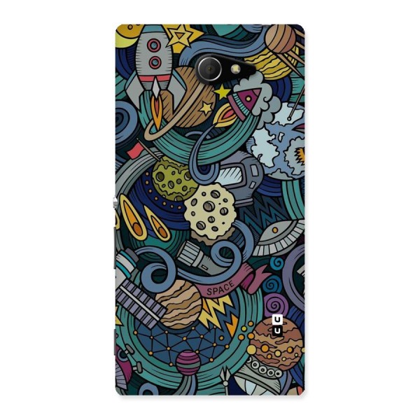 Space Pattern Blue Back Case for Sony Xperia M2