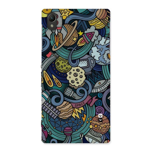 Space Pattern Blue Back Case for Sony Xperia Z1