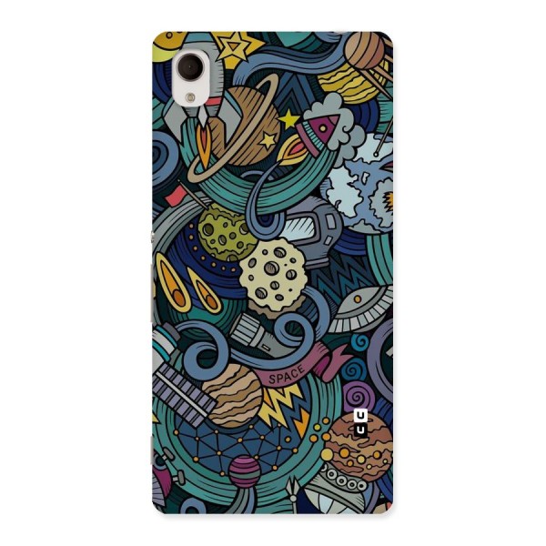 Space Pattern Blue Back Case for Xperia M4 Aqua