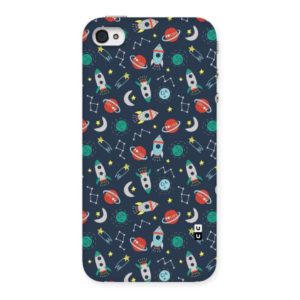 Space Rocket Pattern Back Case for iPhone 4 4s