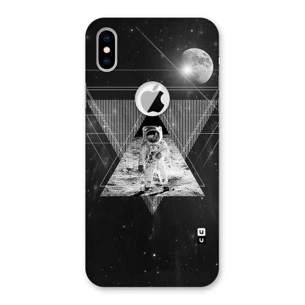 Space Triangle Abstract Back Case for iPhone XS Logo Cut