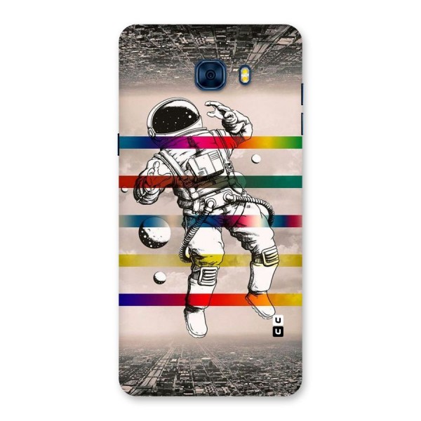 Spaceman Rainbow Stripes Back Case for Galaxy C7 Pro