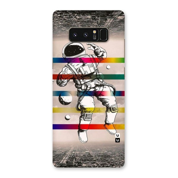 Spaceman Rainbow Stripes Back Case for Galaxy Note 8