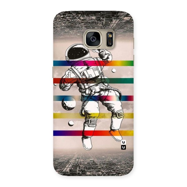 Spaceman Rainbow Stripes Back Case for Galaxy S7