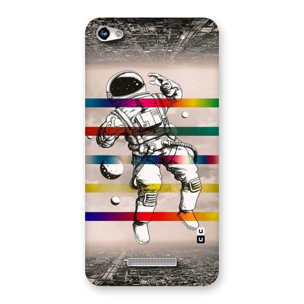 Spaceman Rainbow Stripes Back Case for Micromax Hue 2