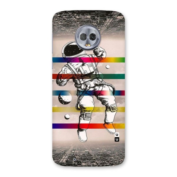 Spaceman Rainbow Stripes Back Case for Moto G6