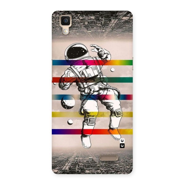 Spaceman Rainbow Stripes Back Case for Oppo R7