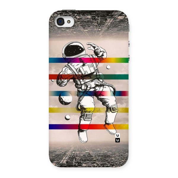 Spaceman Rainbow Stripes Back Case for iPhone 4 4s