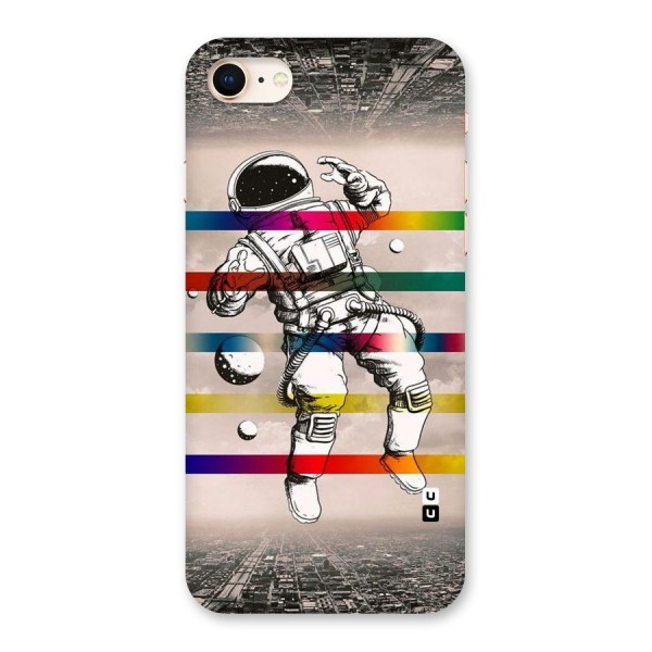 Spaceman Rainbow Stripes Back Case for iPhone 8