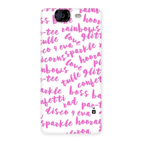 Sparkle Love Back Case for Canvas Knight A350