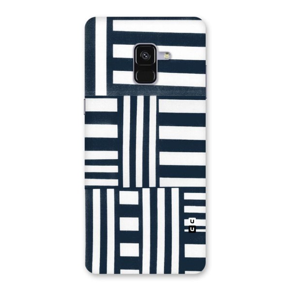 Square  Stripes Back Case for Galaxy A8 Plus