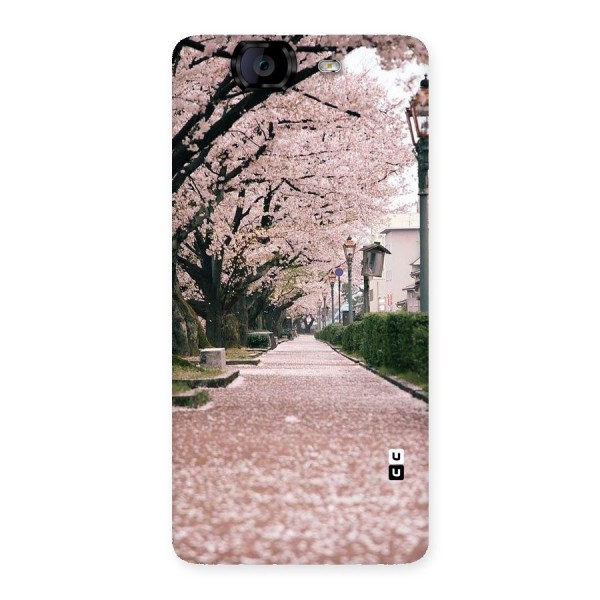 Street In Pink Flowers Back Case for Canvas Knight A350