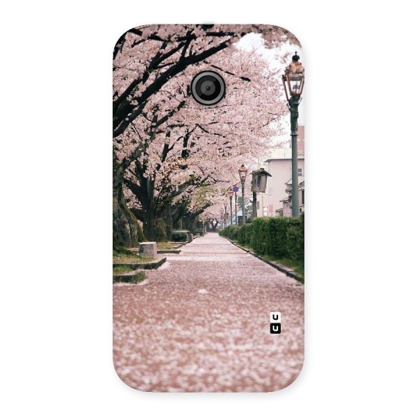 Street In Pink Flowers Back Case for Moto E