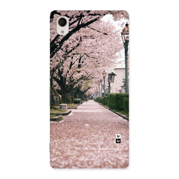 Street In Pink Flowers Back Case for Sony Xperia M4