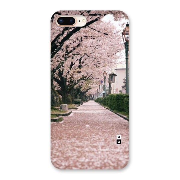 Street In Pink Flowers Back Case for iPhone 8 Plus