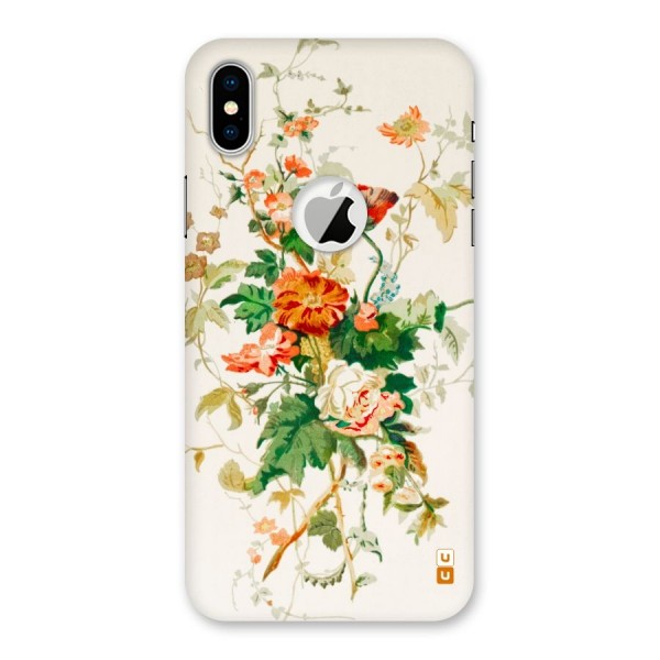 Summer Floral Back Case for iPhone X Logo Cut