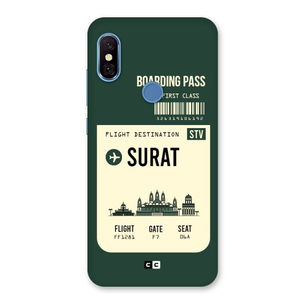 Surat Boarding Pass Back Case for Redmi Note 6 Pro