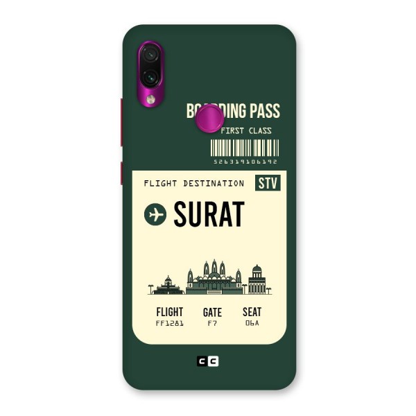 Surat Boarding Pass Back Case for Redmi Note 7 Pro