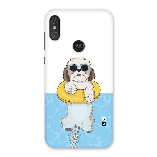 Swimming Doggo Back Case for Motorola One Power