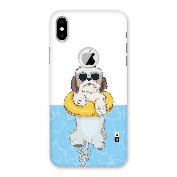 Swimming Doggo Back Case for iPhone XS Logo Cut