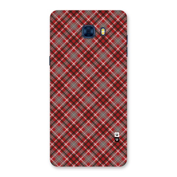 Textile Check Pattern Back Case for Galaxy C7 Pro