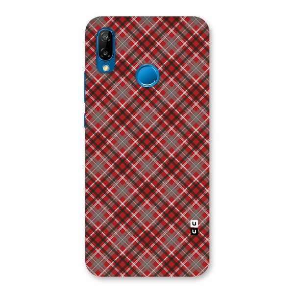 Textile Check Pattern Back Case for Huawei P20 Lite