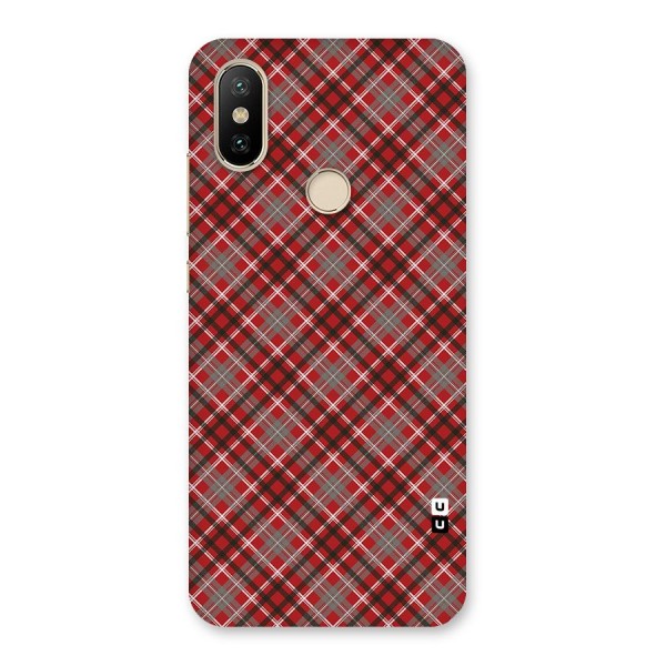 Textile Check Pattern Back Case for Mi A2