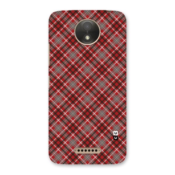 Textile Check Pattern Back Case for Moto C Plus