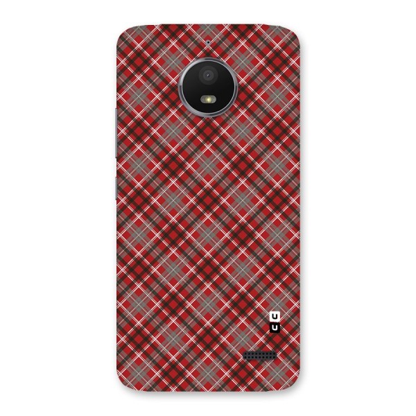 Textile Check Pattern Back Case for Moto E4