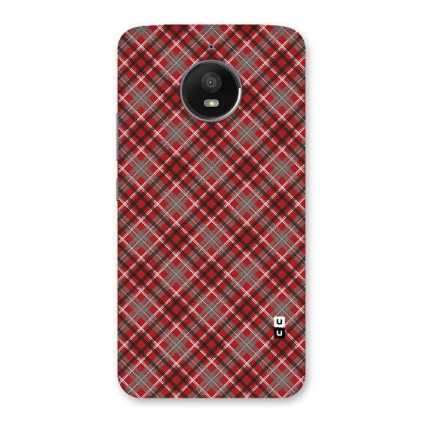 Textile Check Pattern Back Case for Moto E4 Plus