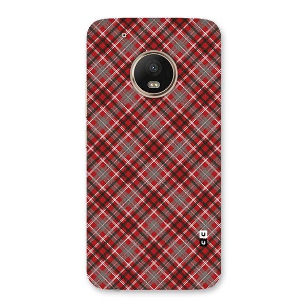 Textile Check Pattern Back Case for Moto G5 Plus