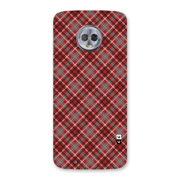 Textile Check Pattern Back Case for Moto G6