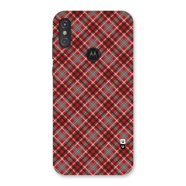 Textile Check Pattern Back Case for Motorola One Power