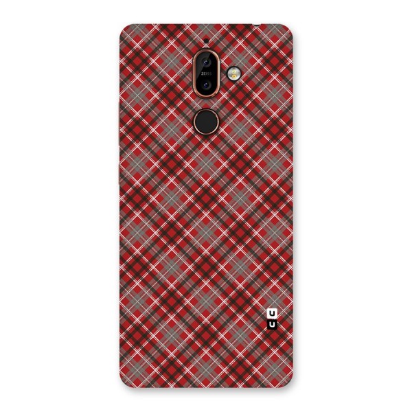 Textile Check Pattern Back Case for Nokia 7 Plus