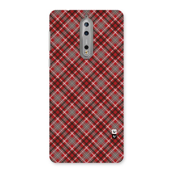 Textile Check Pattern Back Case for Nokia 8