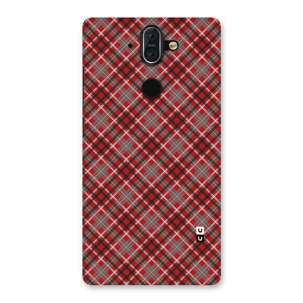 Textile Check Pattern Back Case for Nokia 8 Sirocco