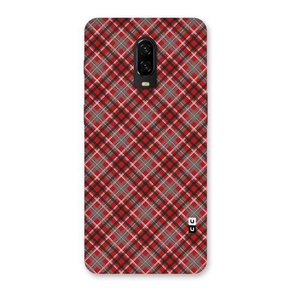 Textile Check Pattern Back Case for OnePlus 6T