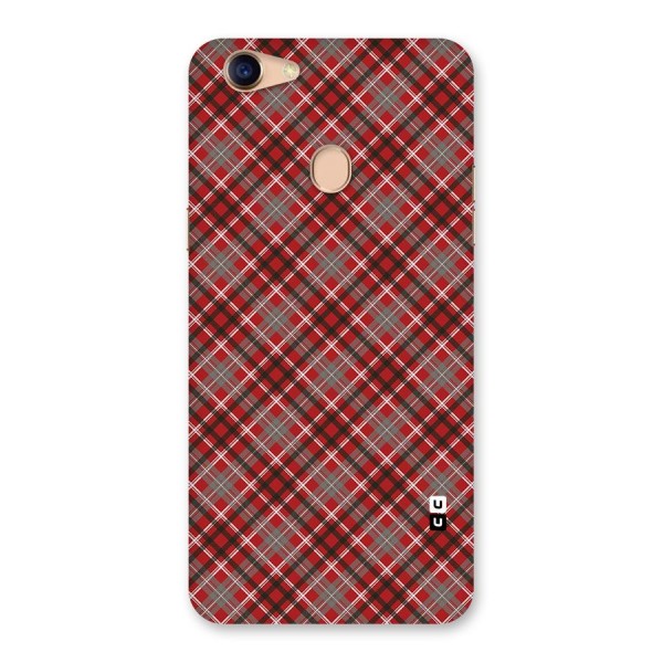 Textile Check Pattern Back Case for Oppo F5