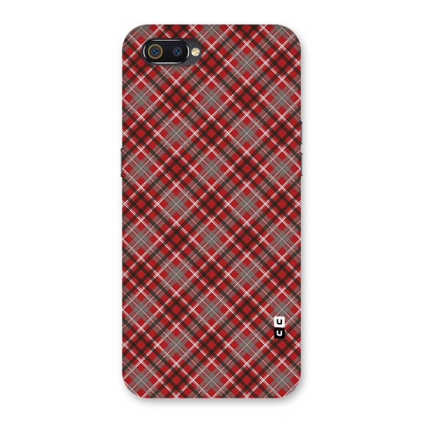 Textile Check Pattern Back Case for Realme C2