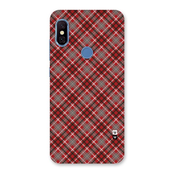 Textile Check Pattern Back Case for Redmi Note 6 Pro