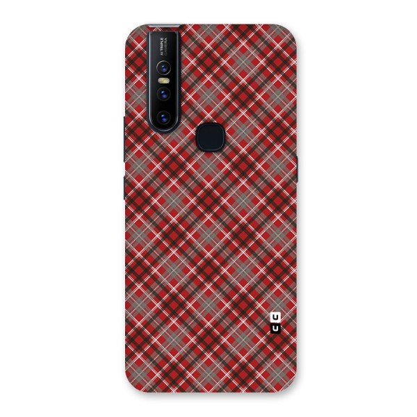 Textile Check Pattern Back Case for Vivo V15