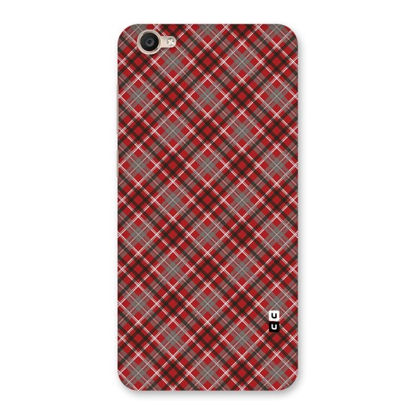 Textile Check Pattern Back Case for Vivo Y55s