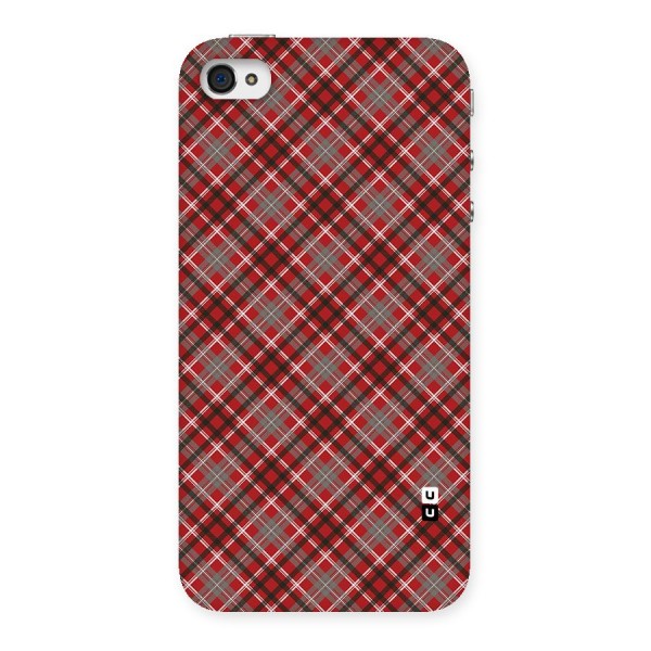 Textile Check Pattern Back Case for iPhone 4 4s