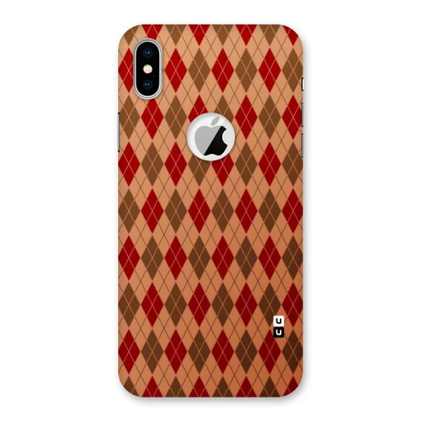 Tiny Checks Diamond Back Case for iPhone XS Logo Cut