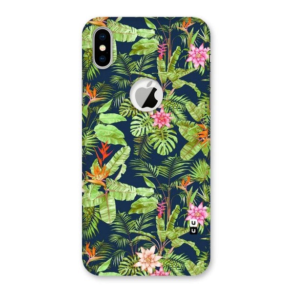 Tiny Flower Leaves Back Case for iPhone XS Logo Cut