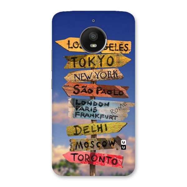 Travel Signs Back Case for Moto E4 Plus