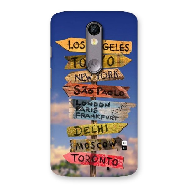 Travel Signs Back Case for Moto X Force