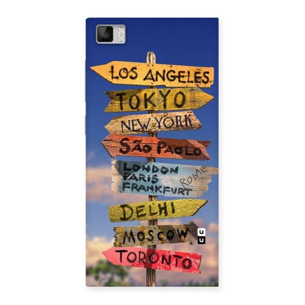 Travel Signs Back Case for Xiaomi Mi3