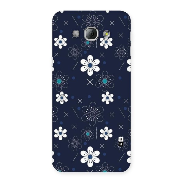 White Floral Shapes Back Case for Galaxy A8