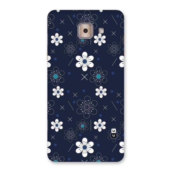 White Floral Shapes Back Case for Galaxy J7 Max